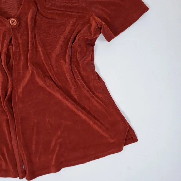Vintage Rust Button-Front Top - Picture 6 of 10